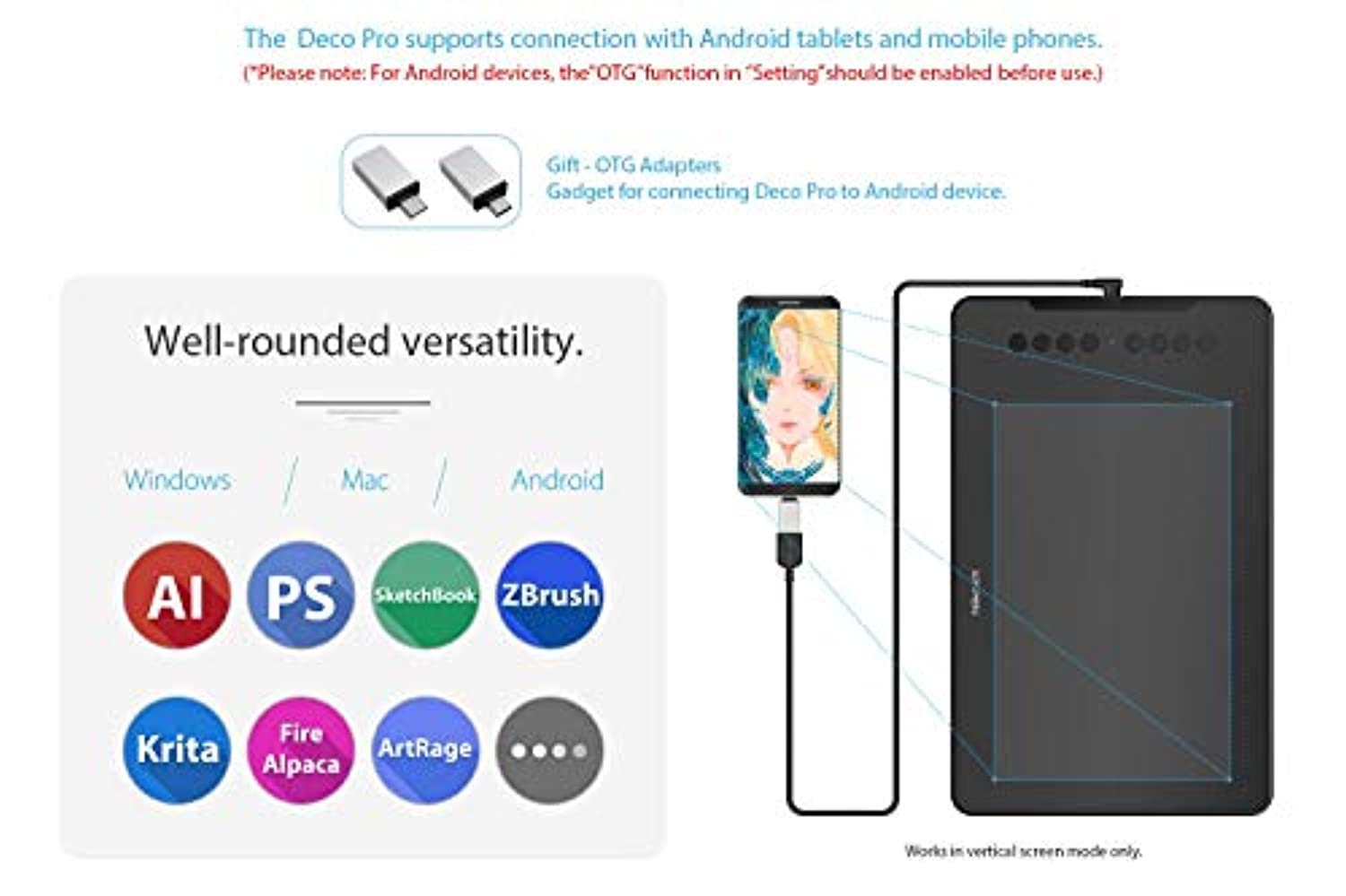 XP-Pen Deco 01 V2 10x6.25 Inch Digital Graphics Drawing Tablet  and  2 x Protective Film