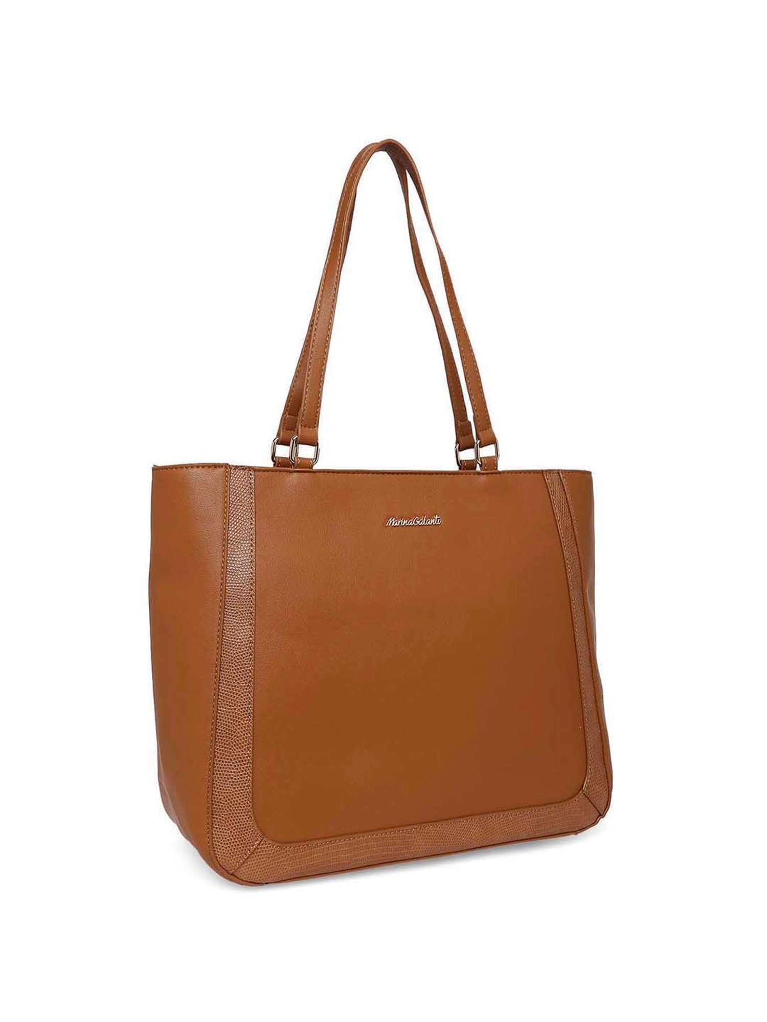 Marina Galanti Brown Solid Medium Tote Handbag