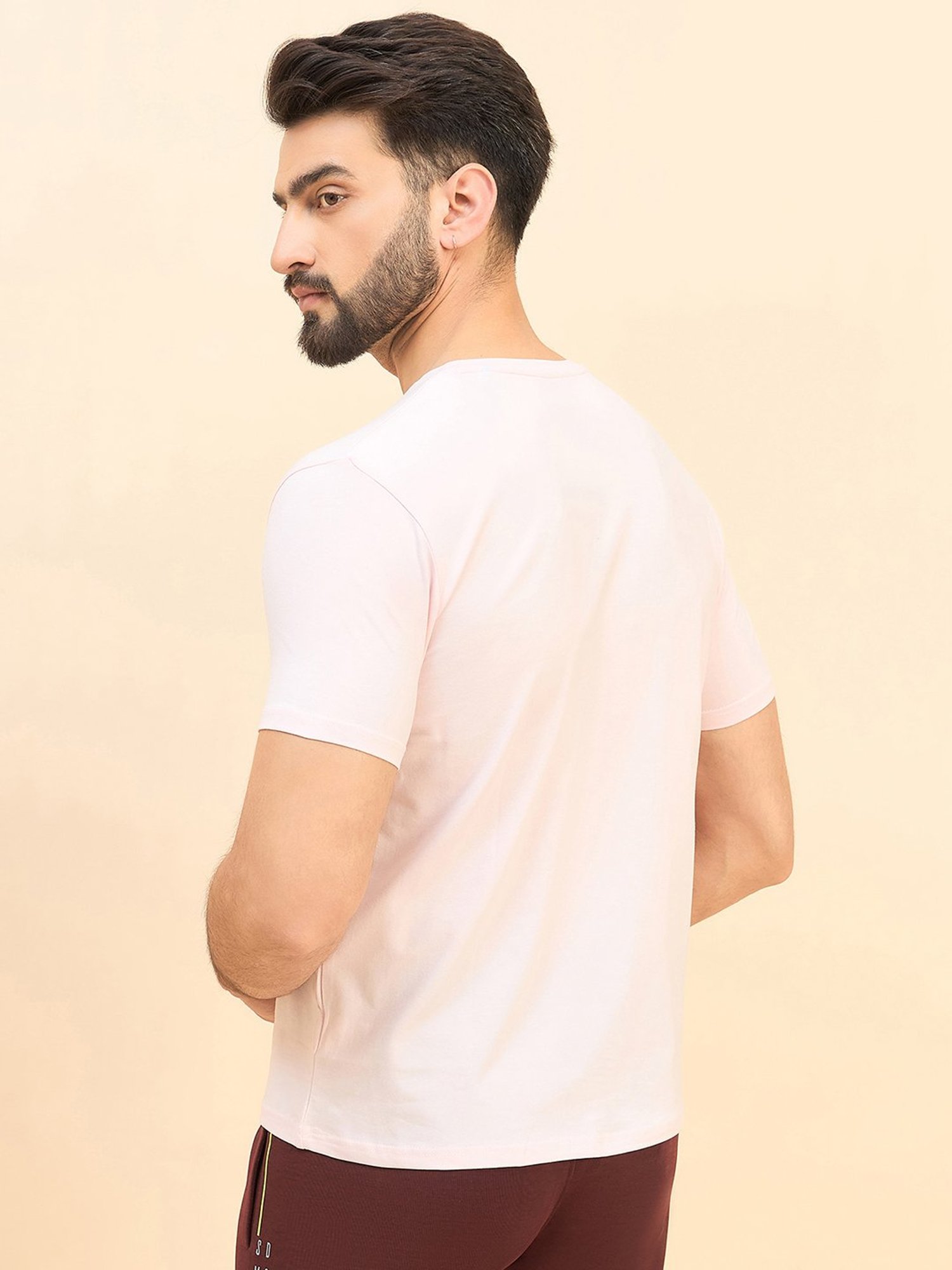 Sweet Dreams Light Pink Regular Fit Printed Crew T-Shirt