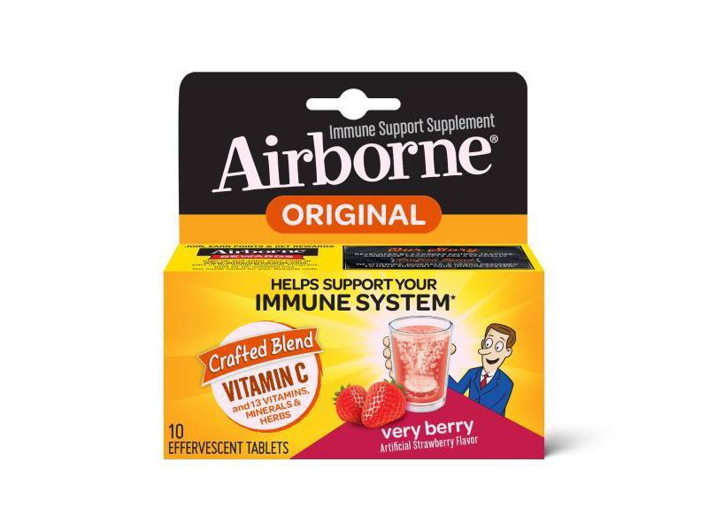 Airborne Immune Support Effervescent Tablets with Vitamin C & Zinc - Very Berry - 10ct