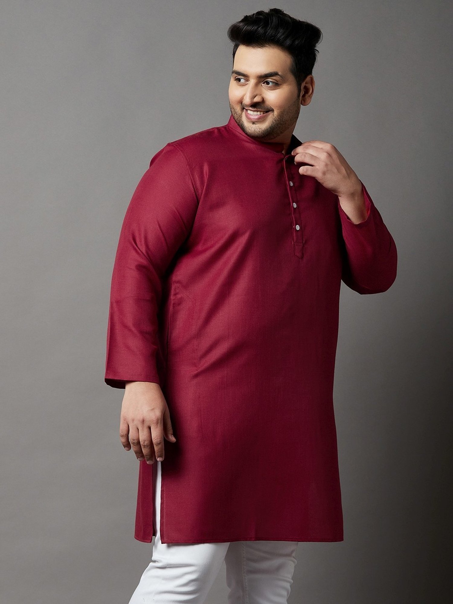 Bigbanana Maroon Regular Fit Kurta