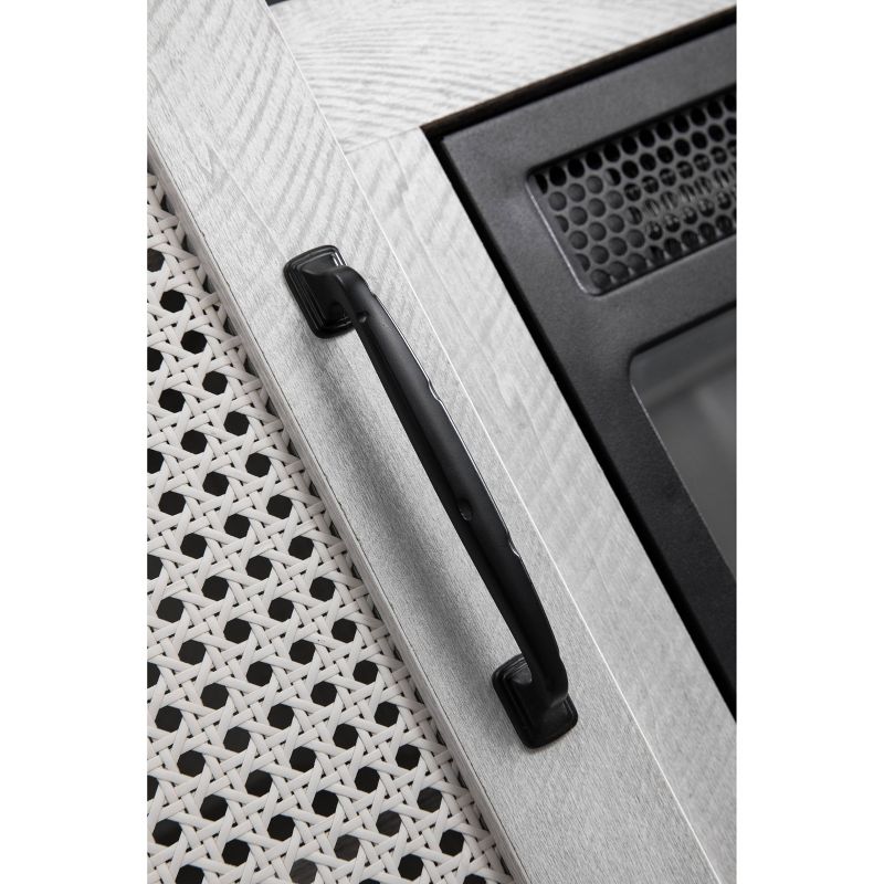 54" Transitional Electric Fireplace Saw Cut TV Stand for TVs up to 60" Off White - Home Essentials