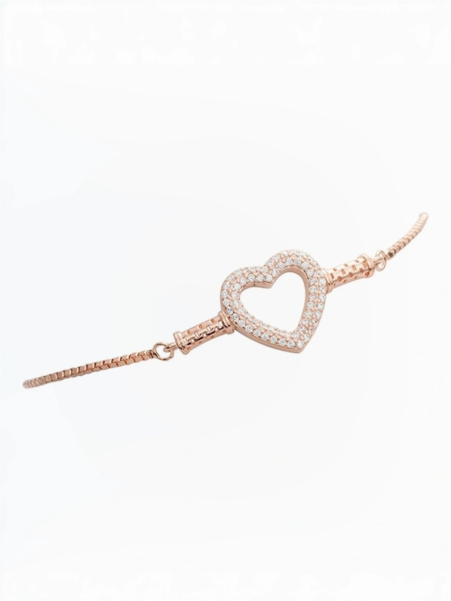 Touch925 Sterling Silver Twisted Rose Gold Charm Bracelet for Women & Girls