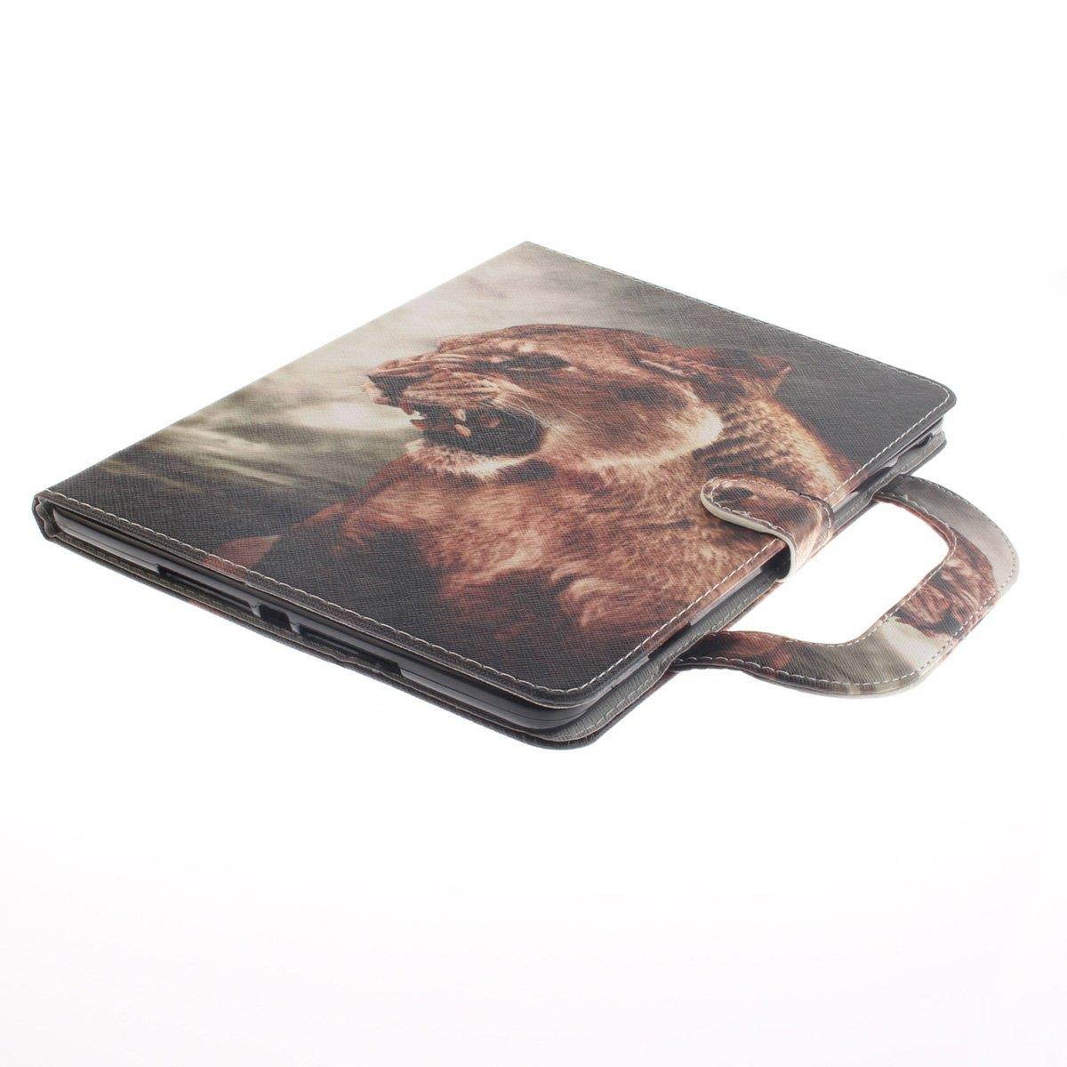 New iPad 2017 iPad 9.7 Case, Newshine Portable Lightweight Smart Stand Case with Card Slots for Apple iPad 9.7-inch 2017 Release [Auto Sleep/Wake], Male Lion