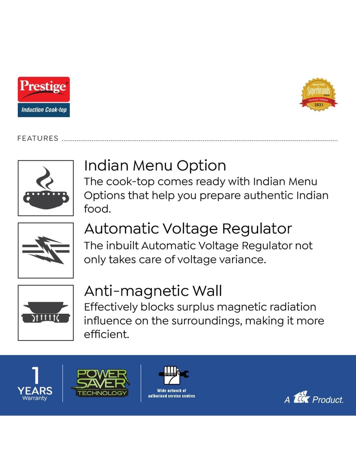 Prestige PIC 16.0 Plus 1900W Induction Cooktop (Black)