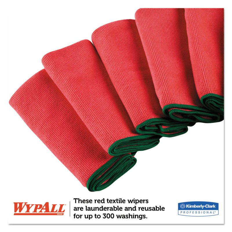 WypAll Microfiber Cloths Reusable 15 3/4 x 15 3/4 Red 6/PK 4 PK/CT 83980