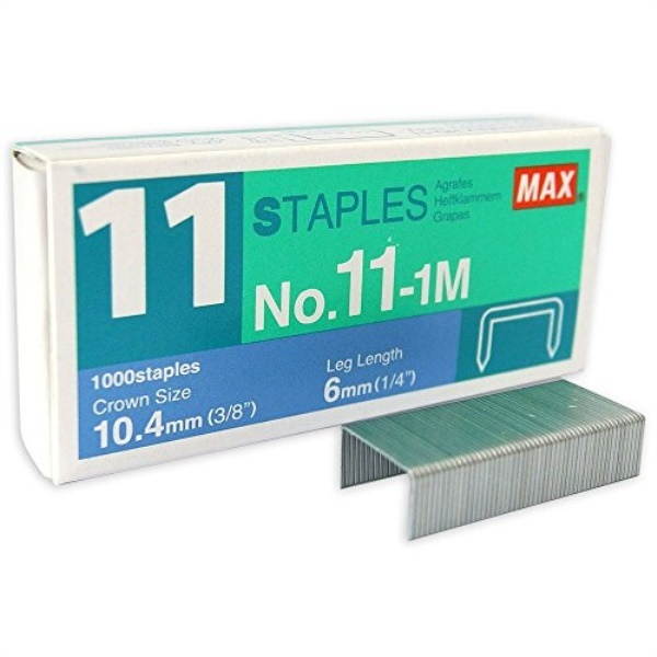 Max Staples No. 11-1M- Pack of 10 Boxes (10,000 staples)