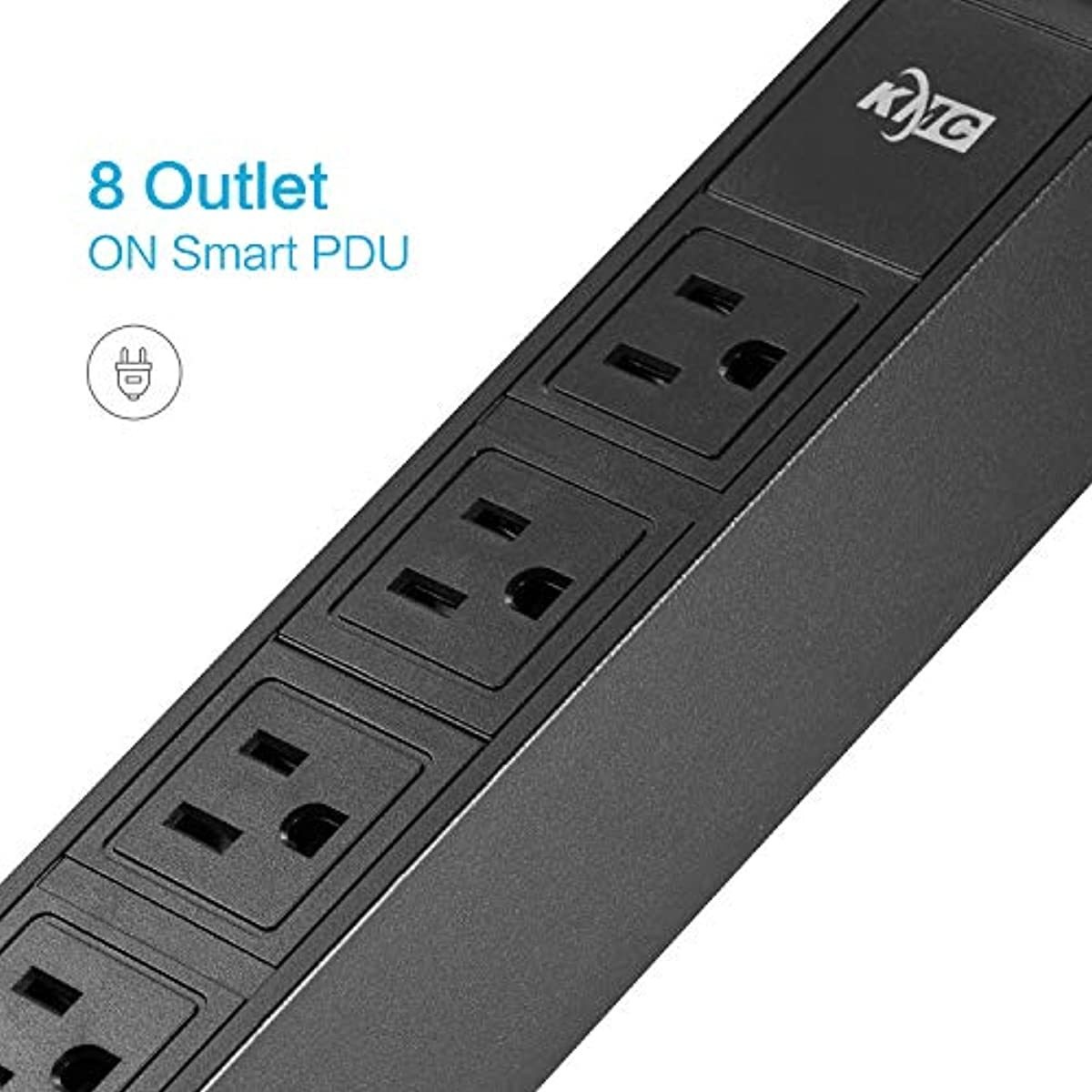 KMC 8 Outlet Power Strip Surge Protector Rack-Mount PDU with 6 Feet, 125V/15A, 1800 Joule, Black