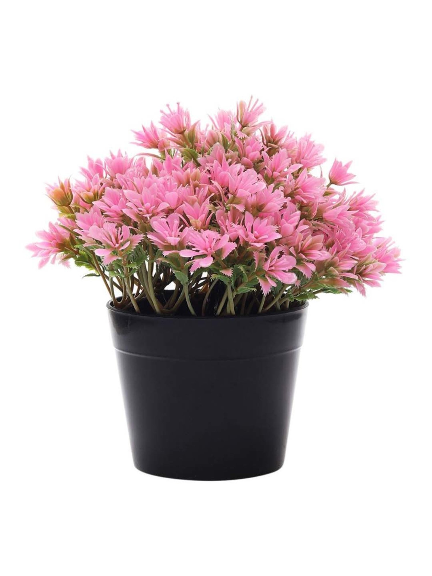 Foliyaj Pink Plastic Artificial Plant With Cluster Shaped Leaves