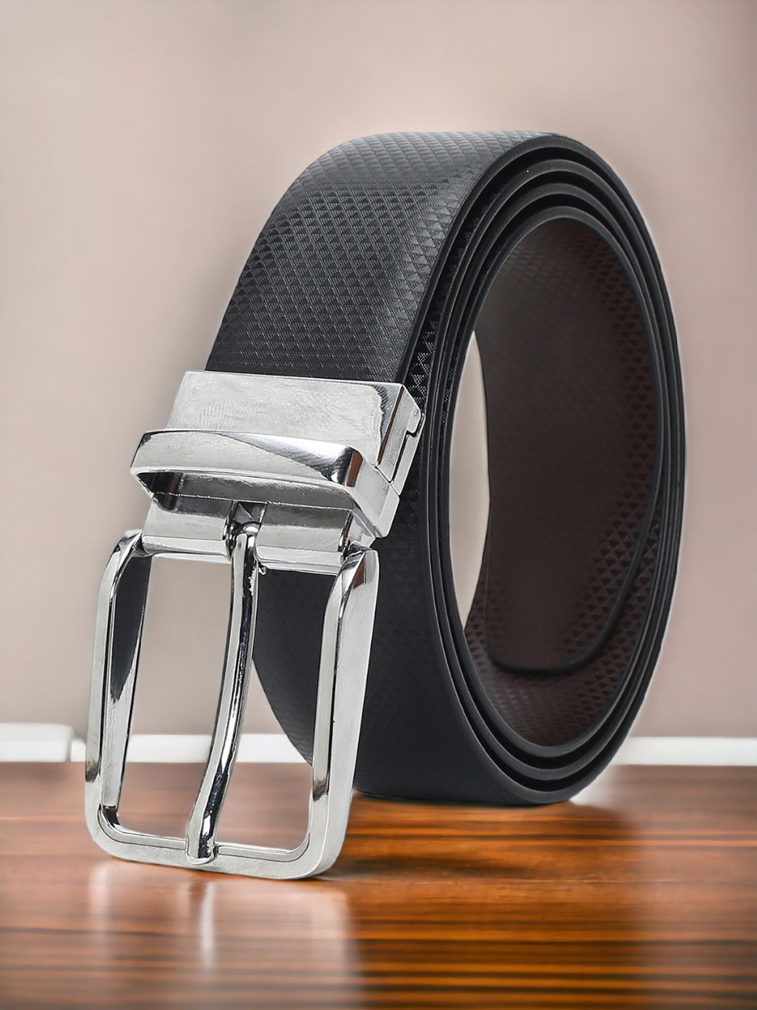 Crusset Black Formal Belt for Men