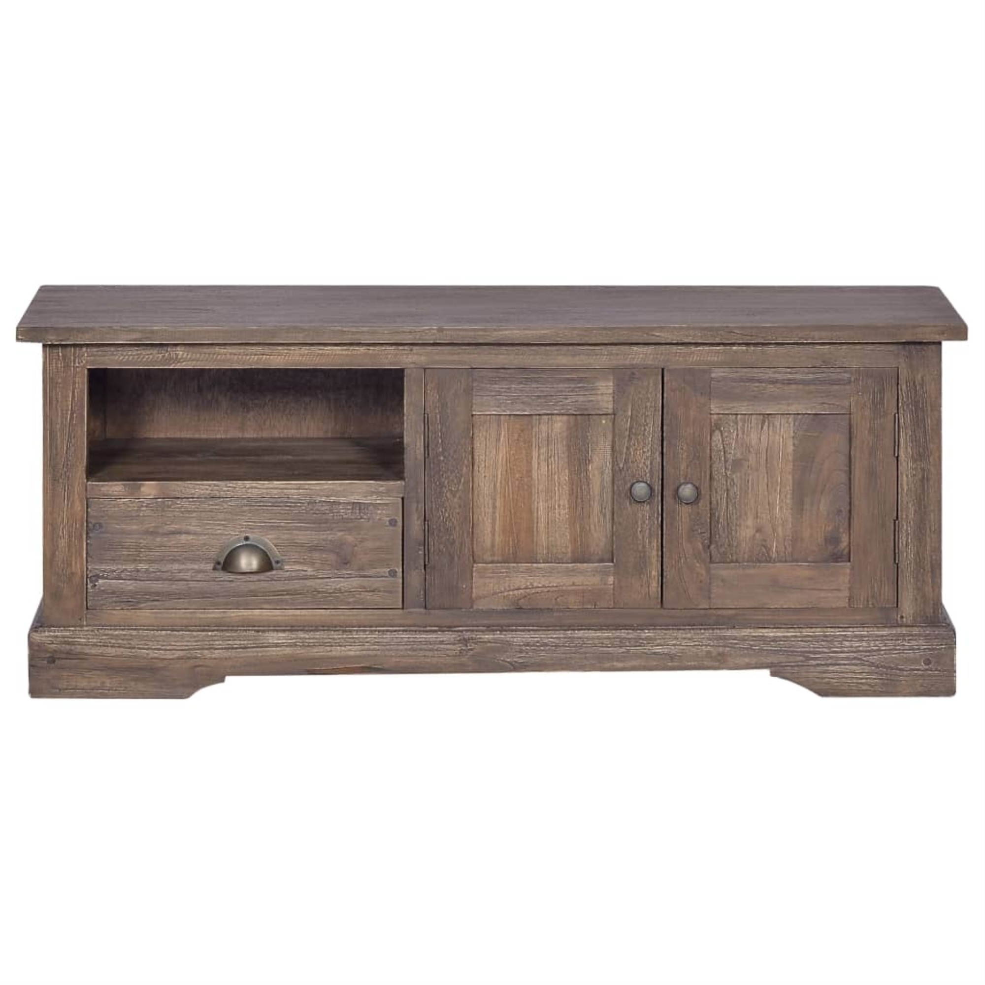 vidaXL Solid Teak Wood TV Cabinet Stand Hifi Stereo Side Cabinet Lowboard