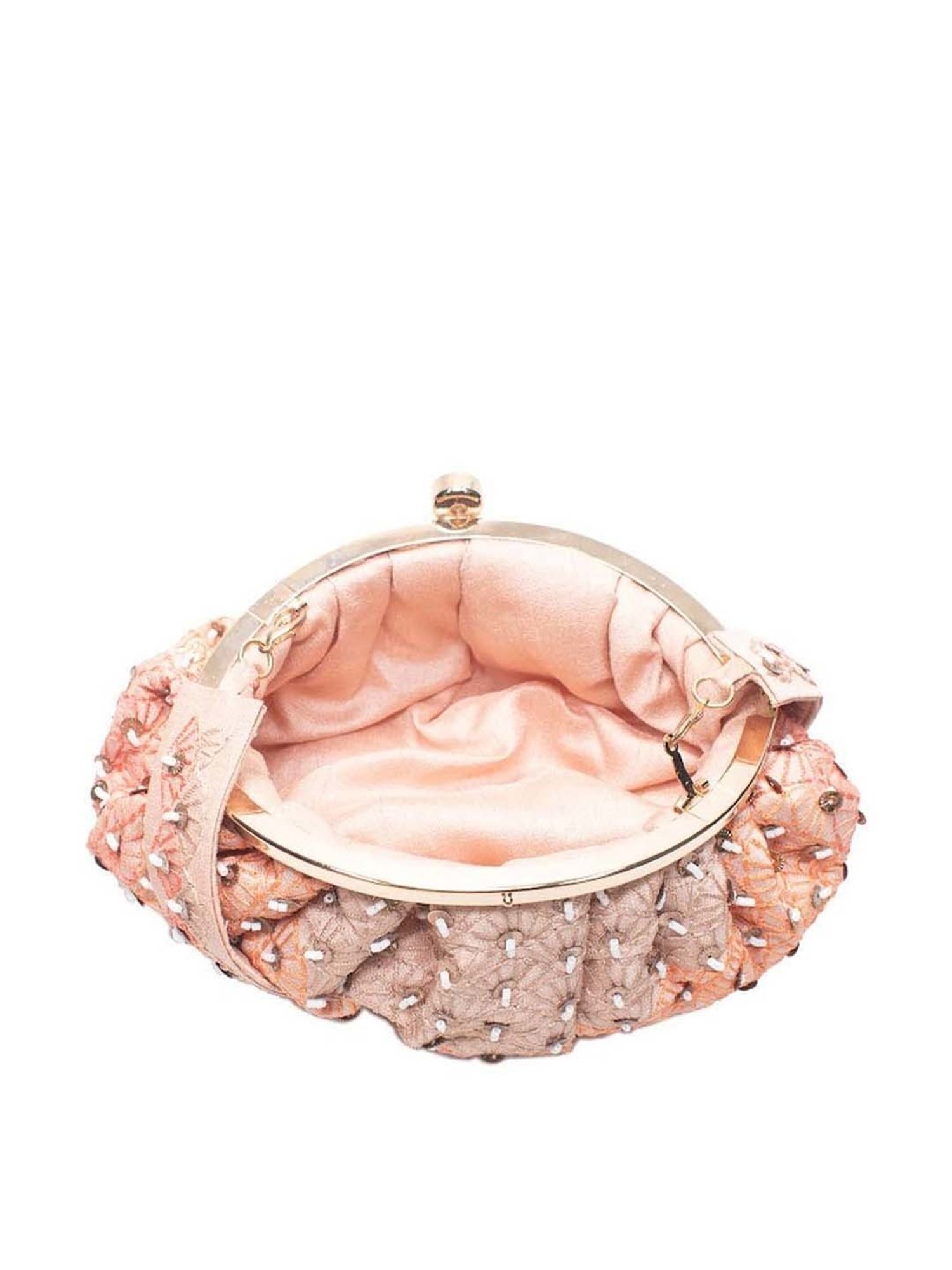 Sugarcrush Peach Embellished Clutch