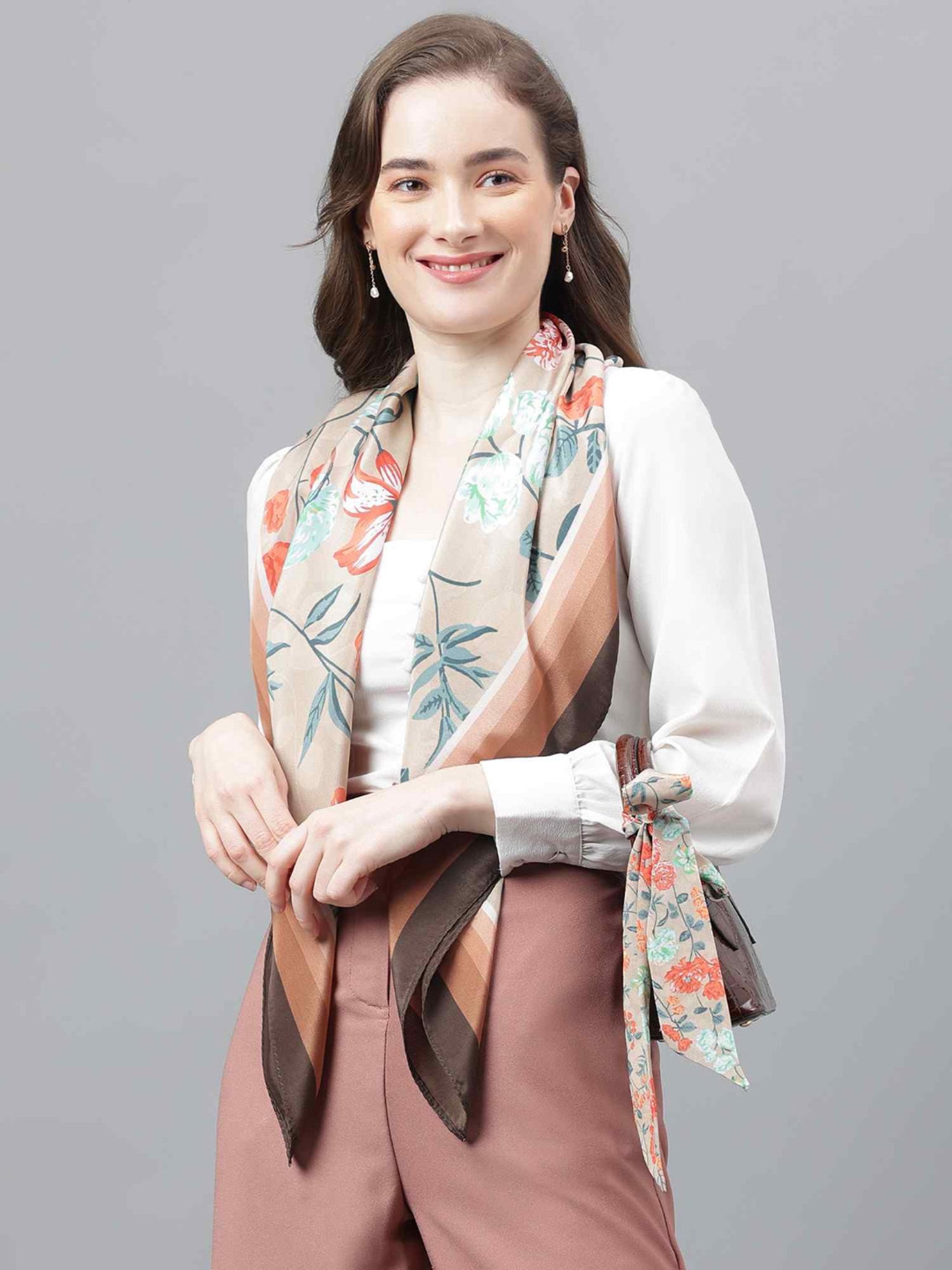 Aditi Wasan White Floral Stole