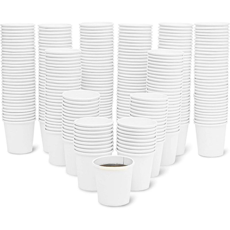 300-Count 4oz Paper Cup, Insulated Cups for Cold & Hot Drink, Small Disposable, Espresso, Mouthwash, White