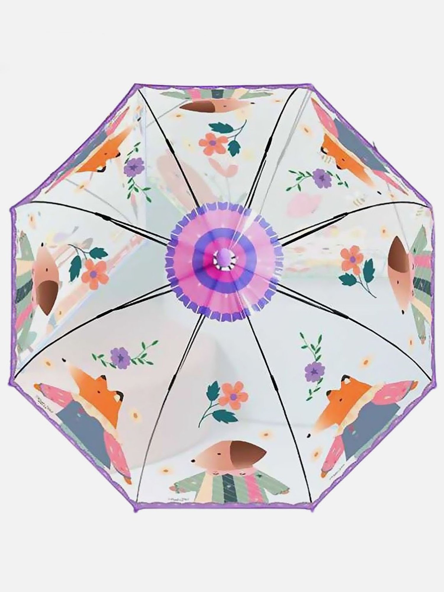 Little Surprise Box Purple Polyester Printed 2 Fold Umbrella