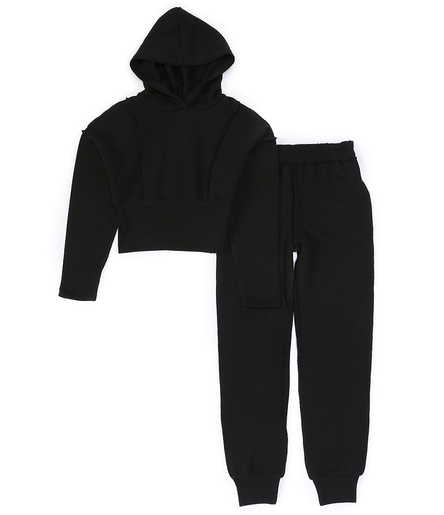 Habitual Big Girls 7-16 Long-Sleeve Reverse Stitch Top & Jogger Pants Set
