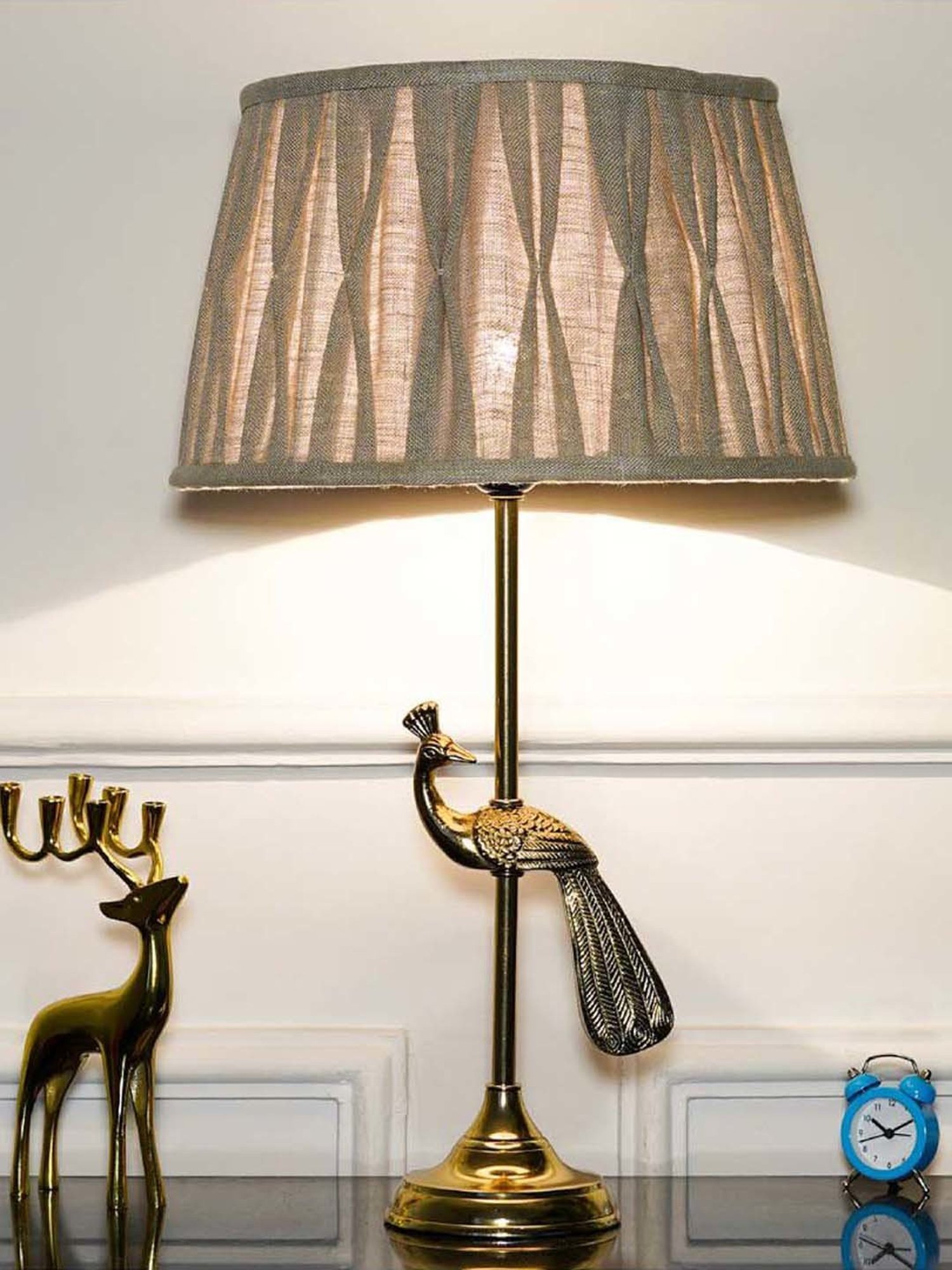 Kapoor E Illuminations Green Study Table Lamp - Set of 1