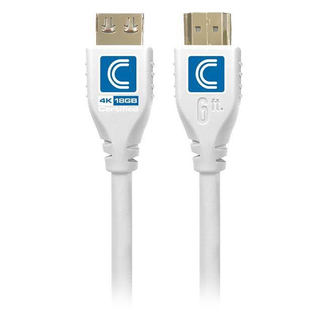 Comprehensive MHD18G-9PROWHT MicroFlex Pro AV & IT Certified 4K60 18G High Speed HDMI Cable with ProGrip, White - 9 ft.