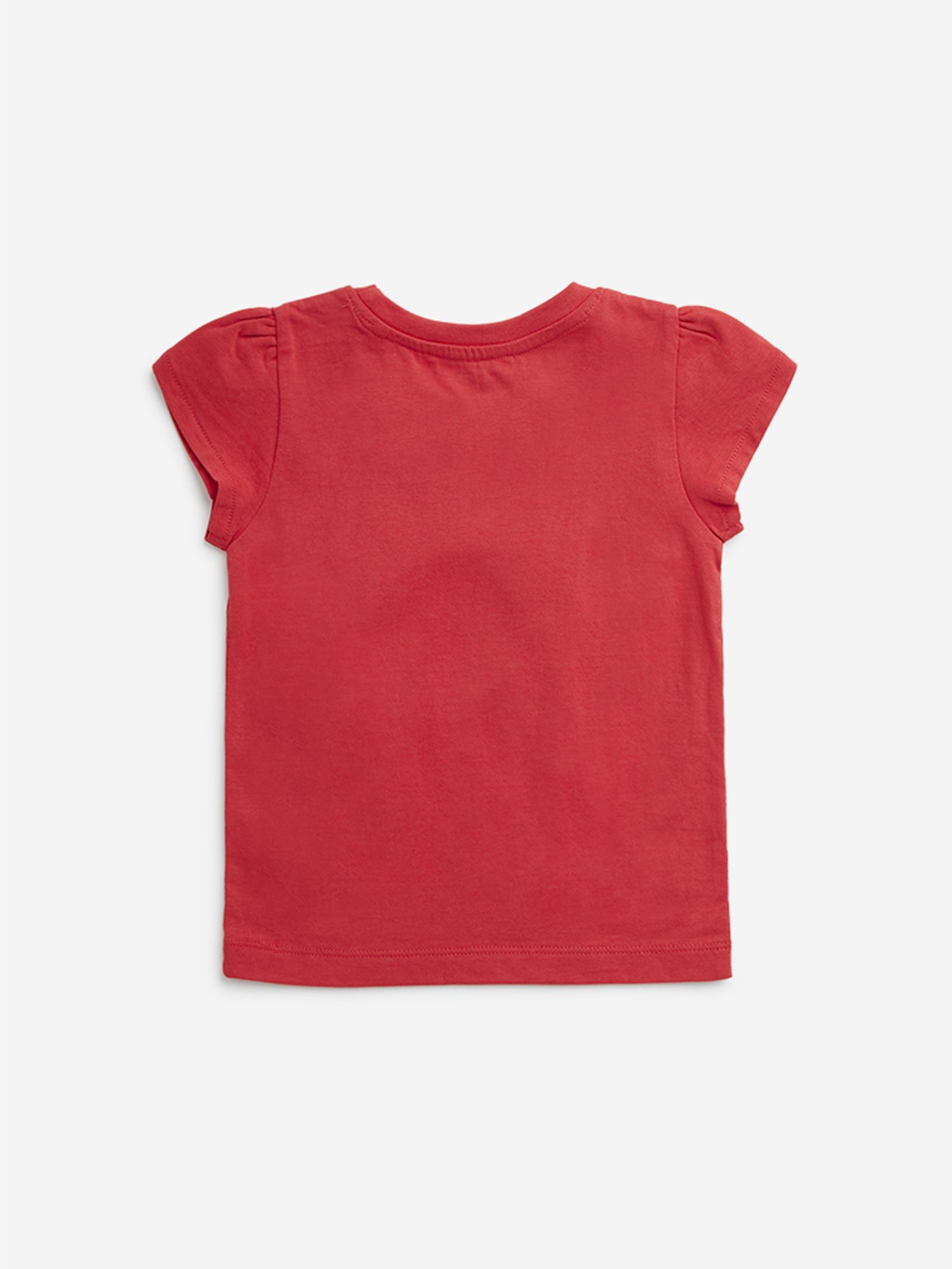 HOP Kids by Westside Red Embellished Cotton T-Shirt