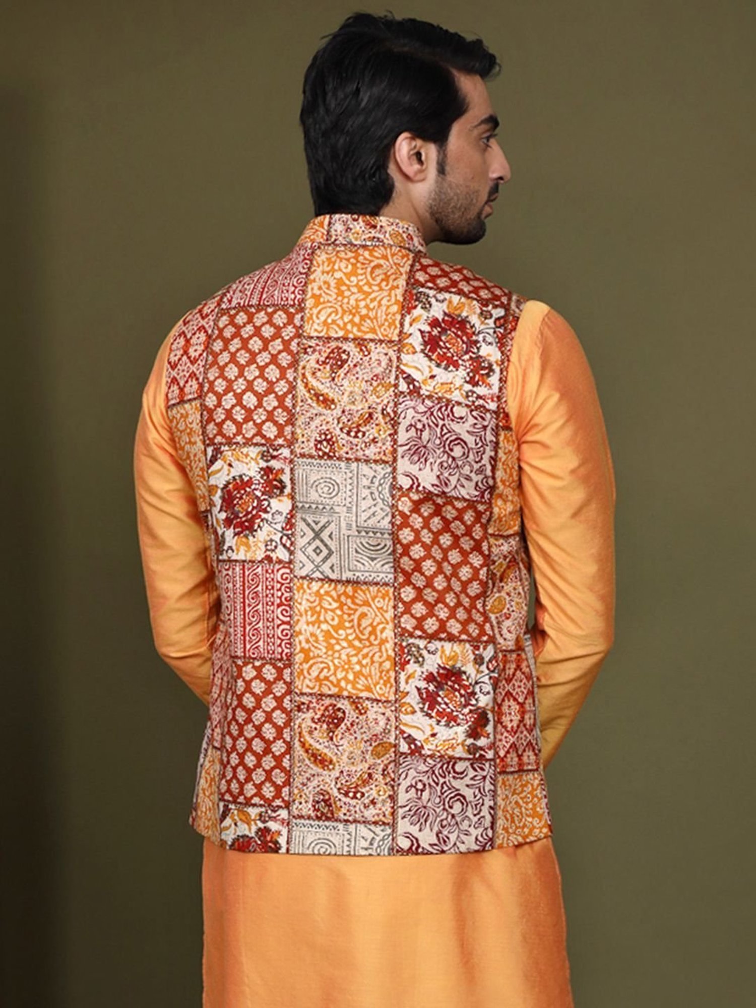 KISAH Multicolor Regular Fit Printed Nehru Jacket