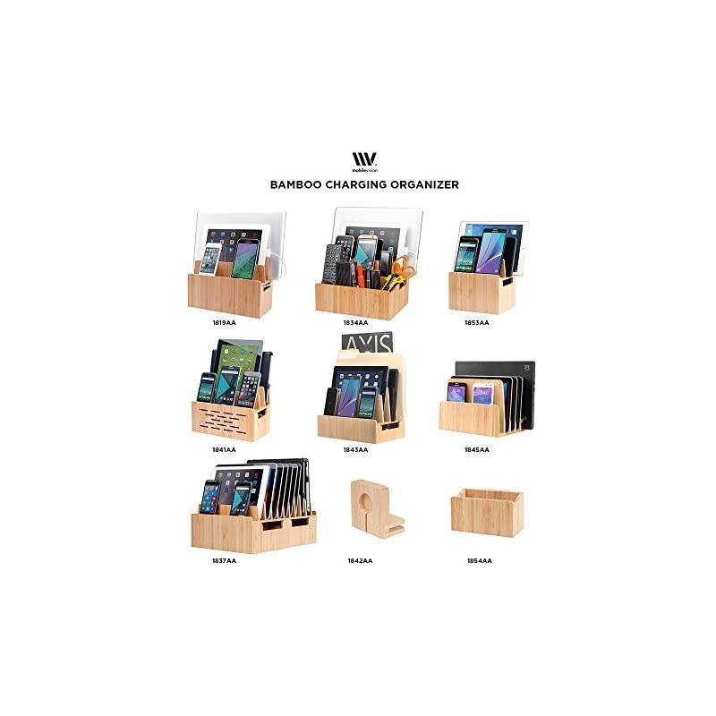 Universal Multi Device Cord Organizer Stand and Charging Station for Smartphones Tablets and Laptops Includes 5USB Port Hub Charger with Power Supply