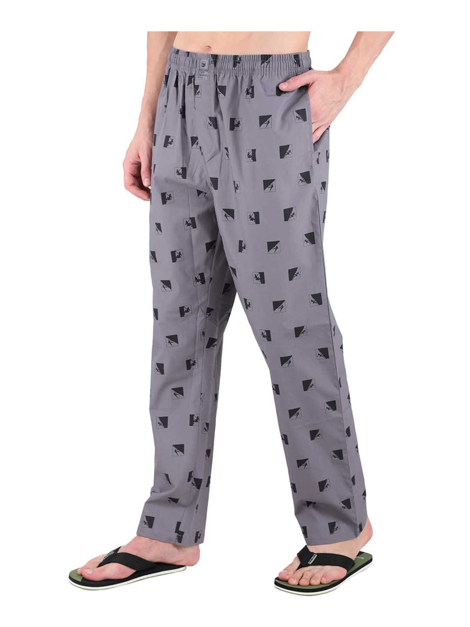 Woodland Dark Grey Regular Fit Pyjama Pants