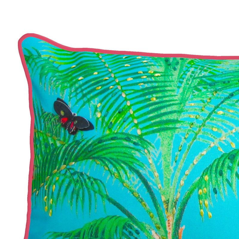 26" x 14" Butterfly Palm Oblong Patio Throw Pillow - New York Botanical Garden