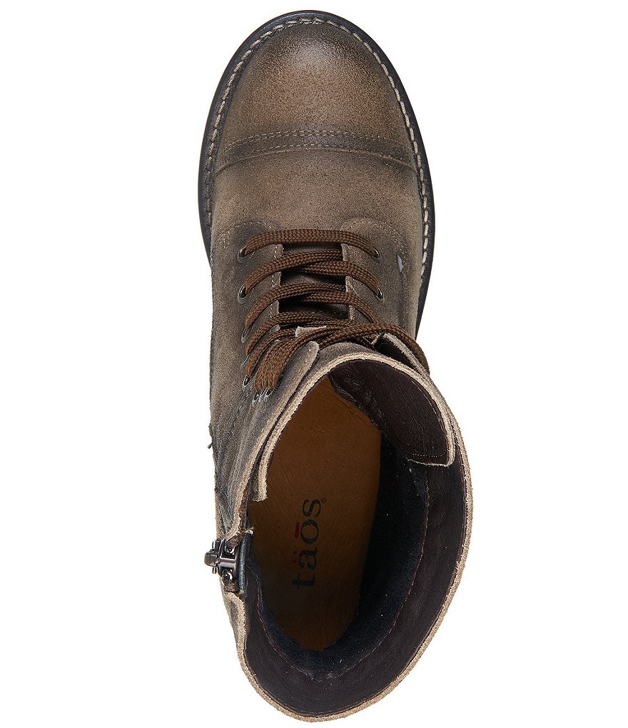 Taos Footwear Crave Distressed Leather Combat Booties