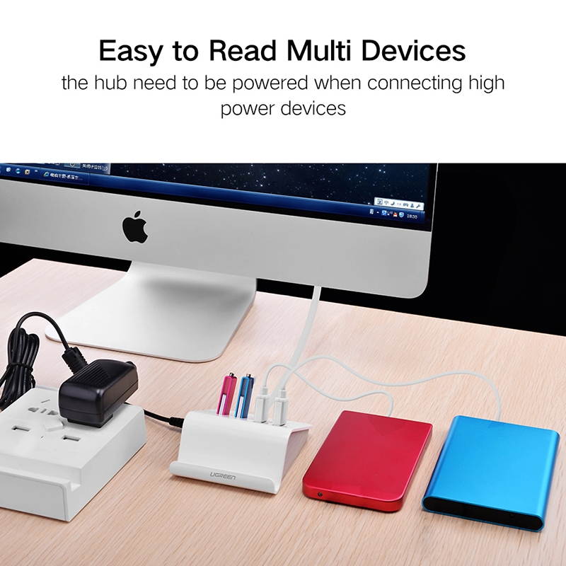 Ugreen 5Gbps Super Speed 4 Ports USB 3.0 HUB Converter with Adapter