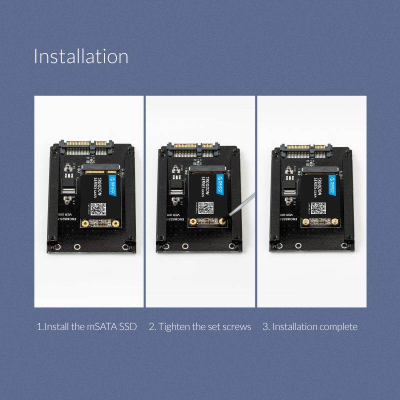 ORICO mSATA to 2.5 Inch SATA 22PIN Adapter SSD Adapter Card Full Height Size Supported mSATA to SATA3 SSD For 25X30 mSATA SSD