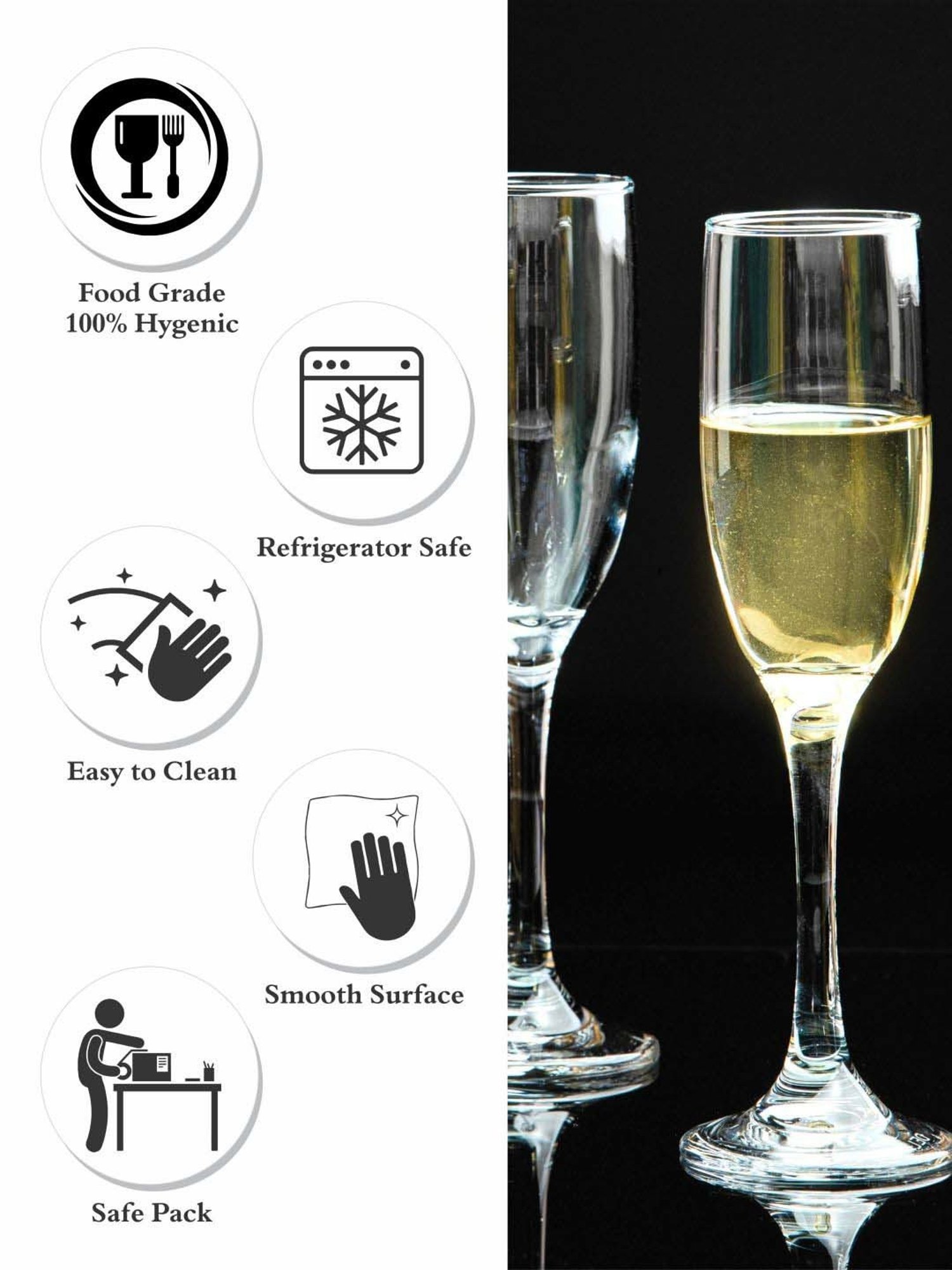 Goodhomes Wine Transparent Glass Tumbler Drinking Glasses (0.18 L) - Set of 6