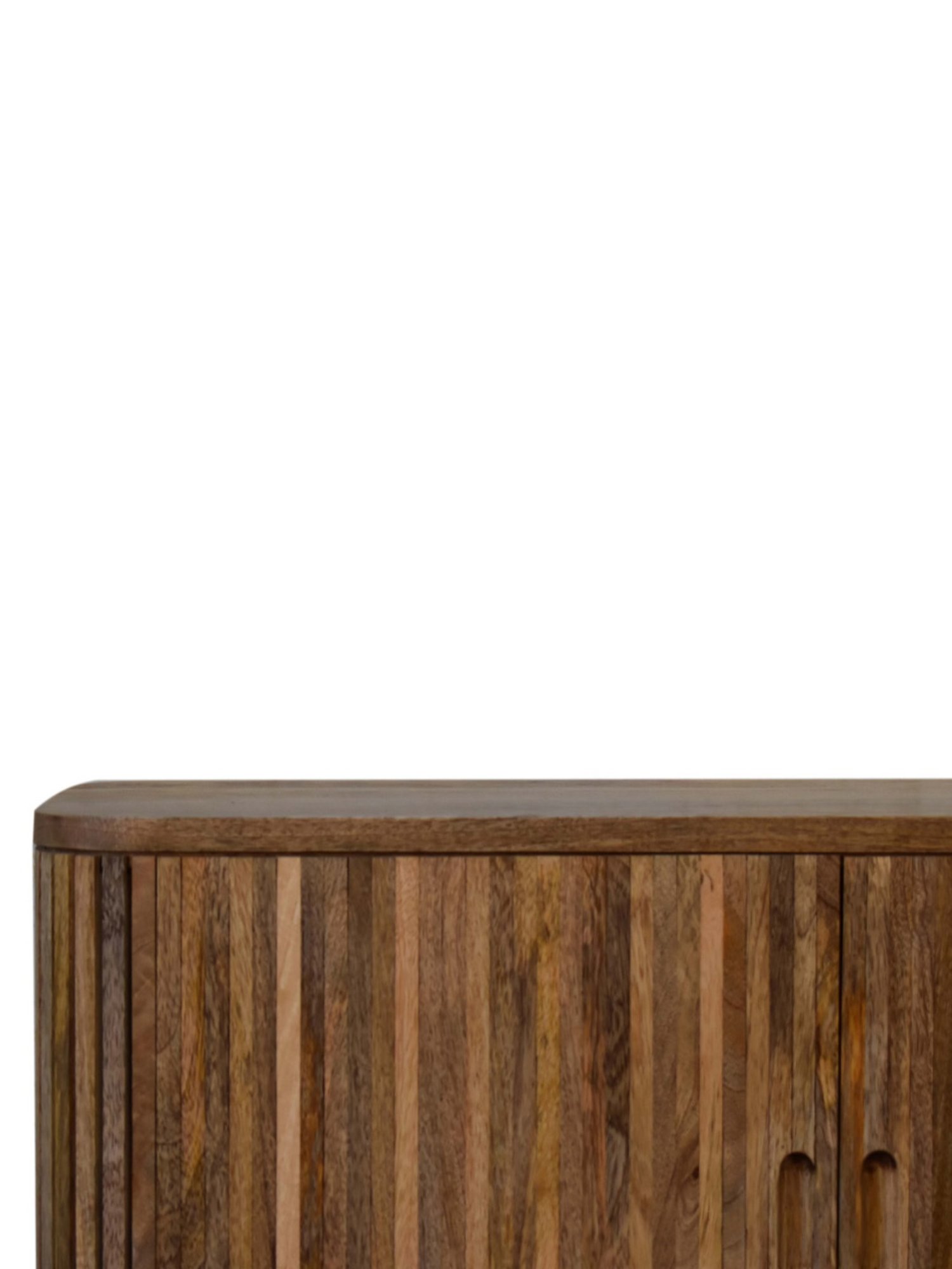 Fabindia Brown Sheesham Wood Textured Cabinet