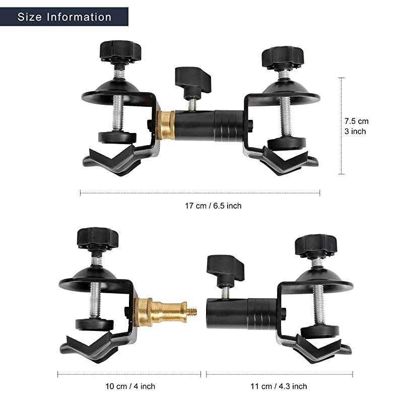 Flash Hot Shoe Heavy Duty Clip Clamp Flash Reflector Holder Mount with 360&deg; Swivel Ball Head Standard 1/4" Screw for Light Stand Bracket DSLR Camera Flash Speedlite Tripod-2Pack