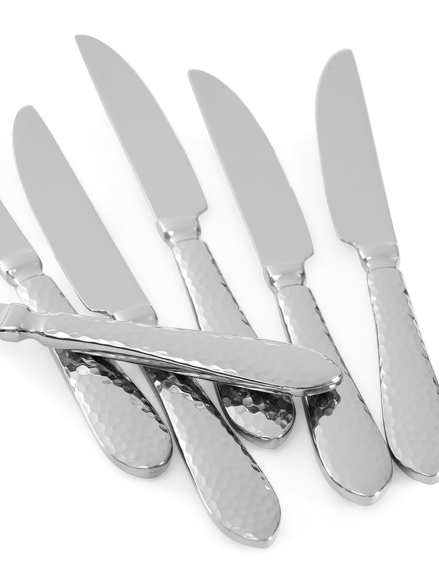 Pure Home and Living Silver Stainless Steel Textured Cutlery sets