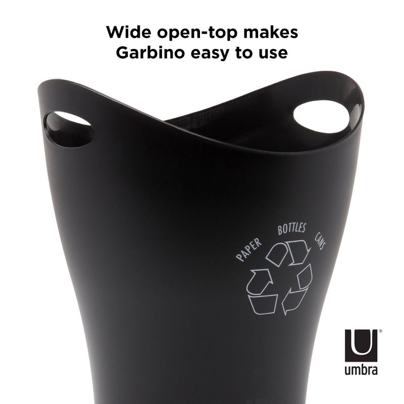 Umbra 2.2gal Garbino Recycle Indoor Trash Can Black