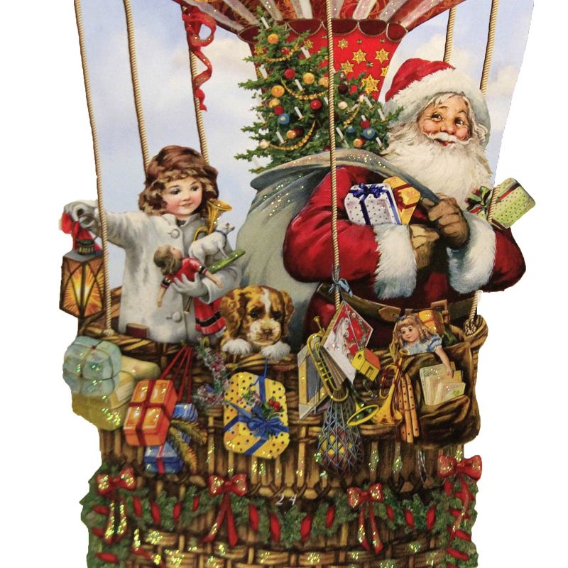 Christmas 23.75" Hot Air Balloon Advent Calendar Made In Germany Double Sided  -  Advent Calendar