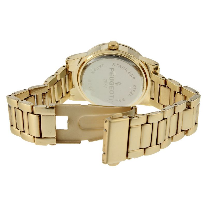 Women's Peugeot Silver Dial Multifunction watch with crystals from Swarovski - Gold