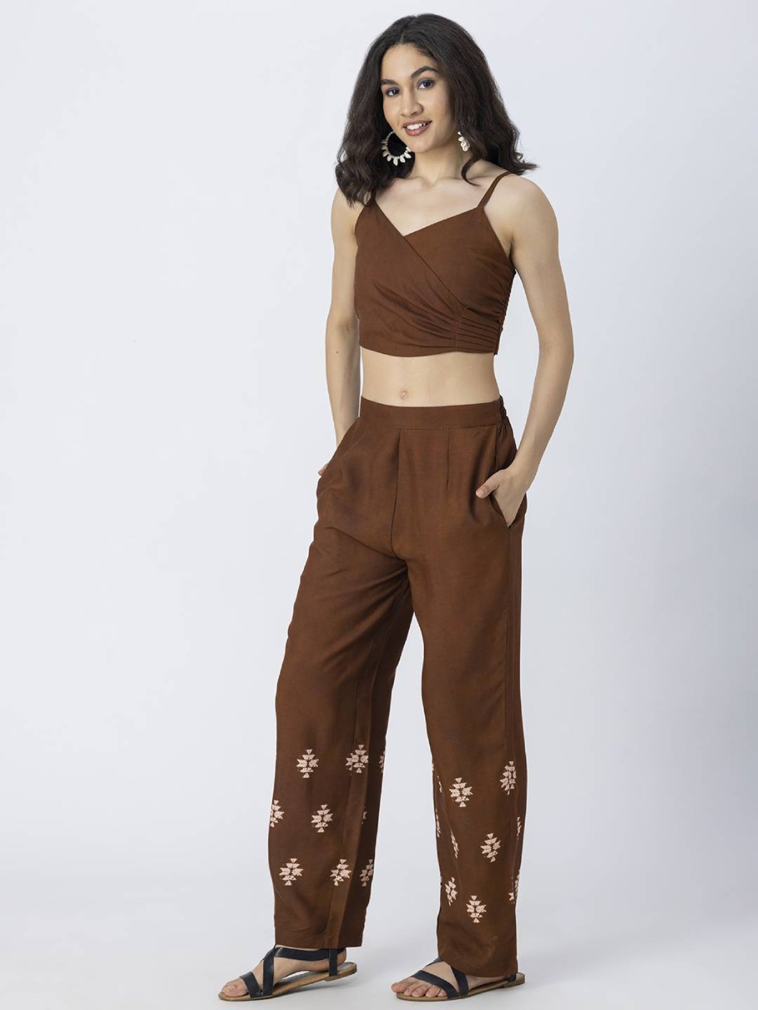 Moomaya Brown Printed Co-Ord Set