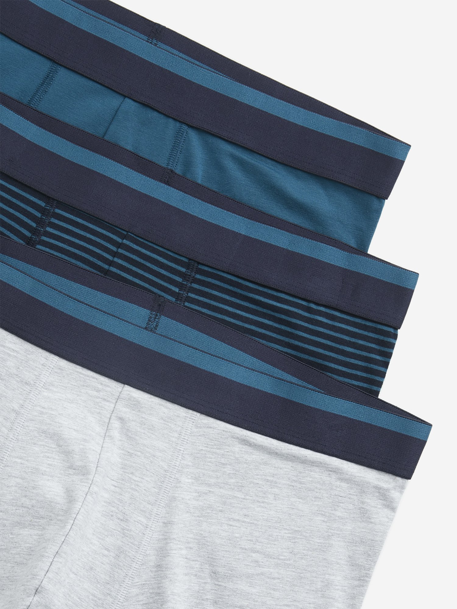 WES Lounge by Westside Teal Printed Cotton Blend Trunks - Pack of 3