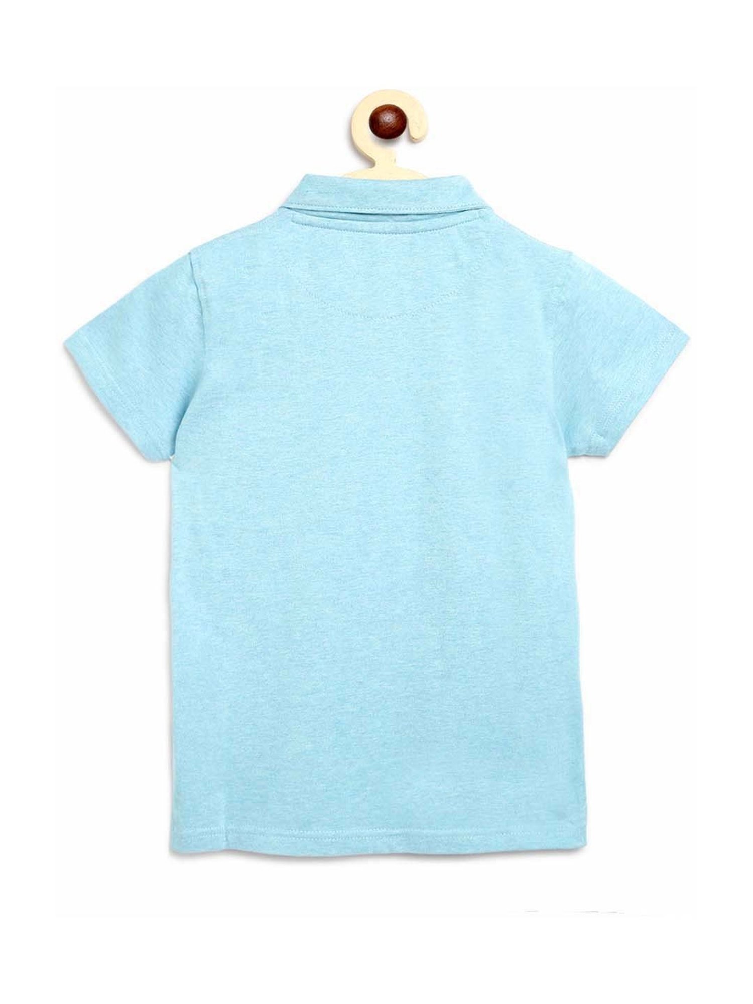 Campana Kids Blue Cotton Regular Fit Polo T- Shirt