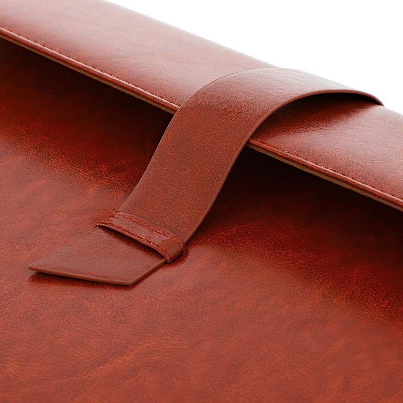 PU Leather Business Padfolio, Portfolio Folder with Pockets Holds Pens, Letter Size Notepad, Business Cards for Interview & Legal Document, Dark Tan