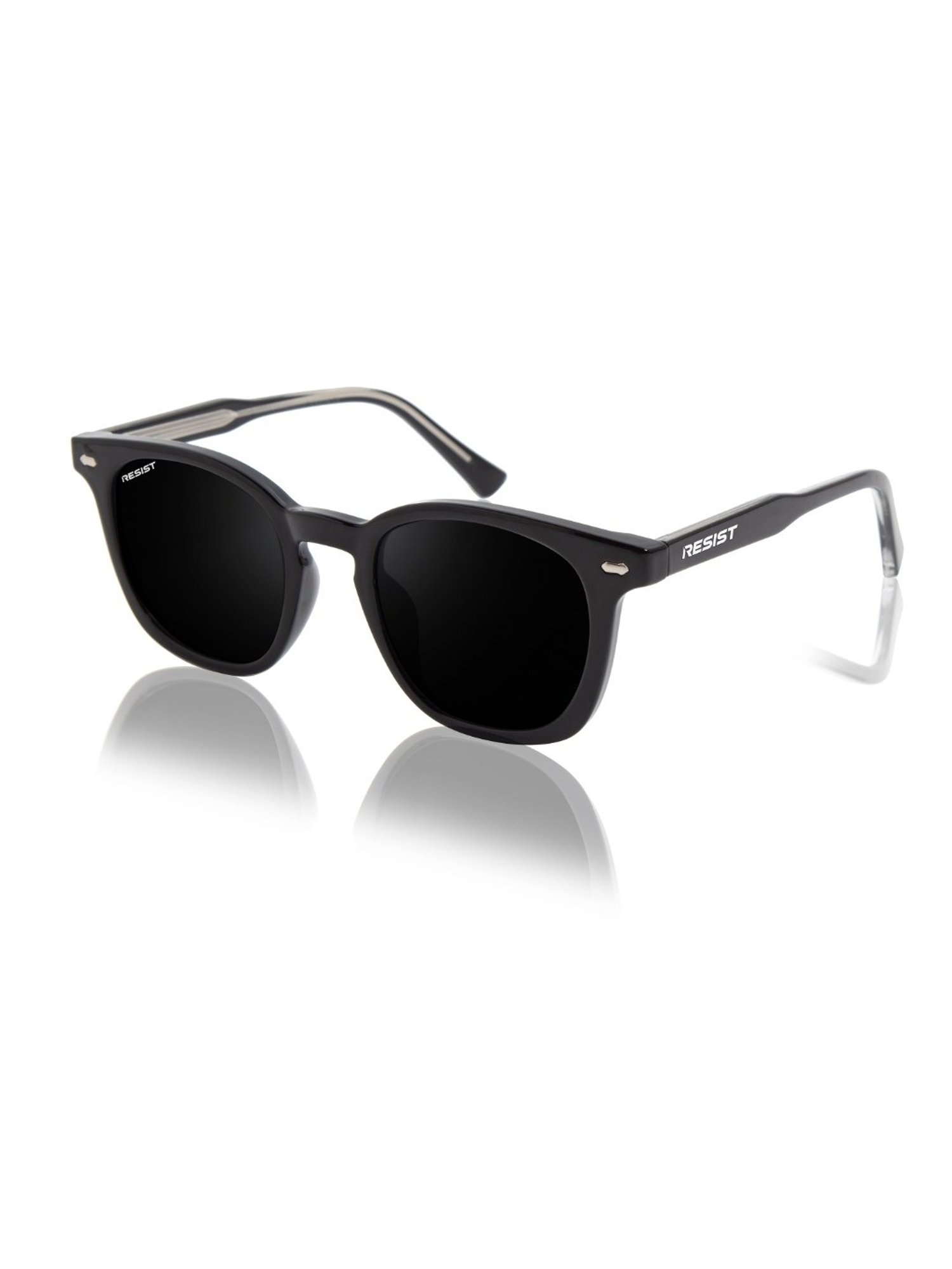 Resist Eyewear Black Wayfarer uv protected Unisex Sunglasses