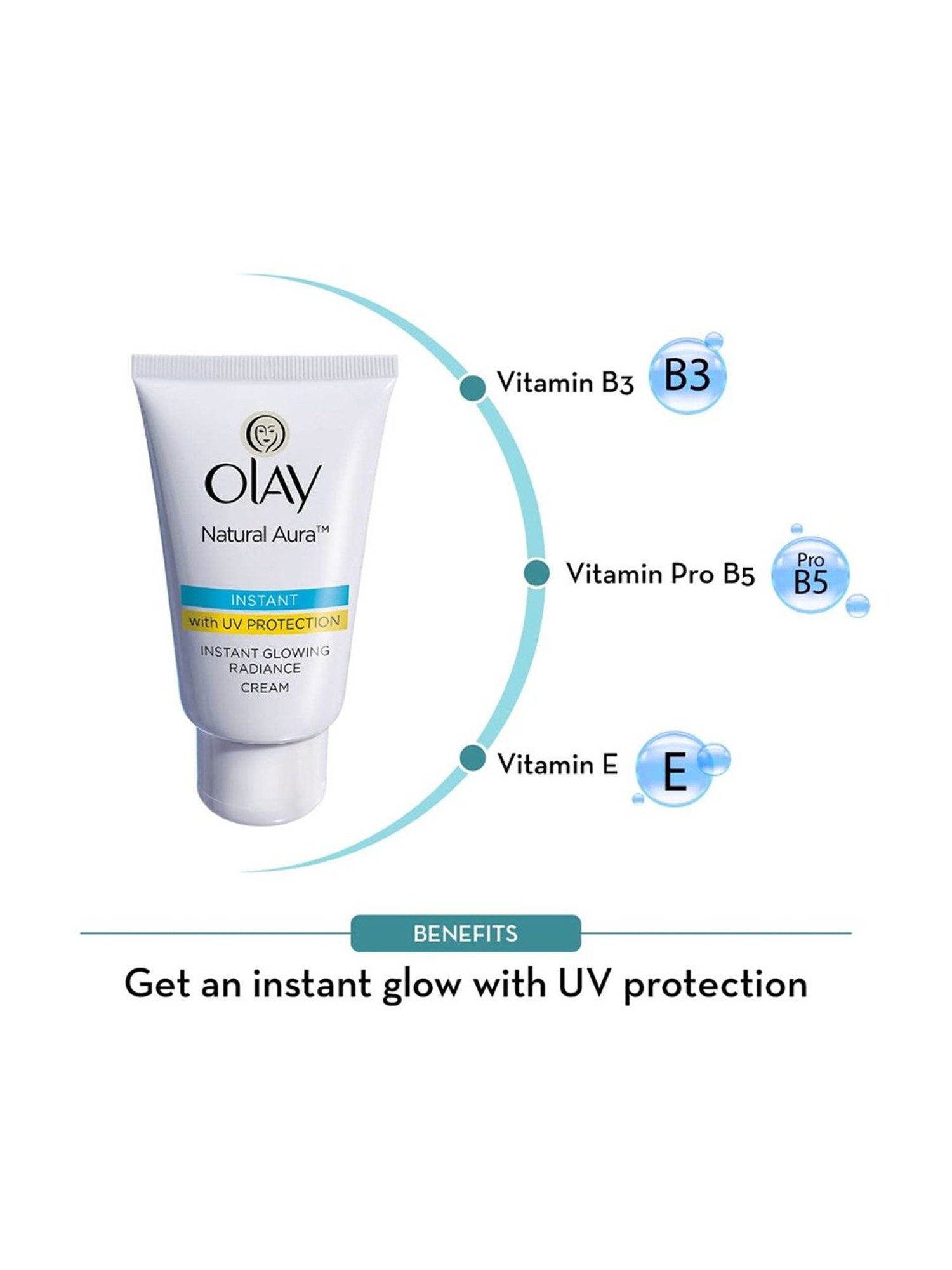 Olay Natural Aura Instant Glowing Radiance Cream - 40 gm