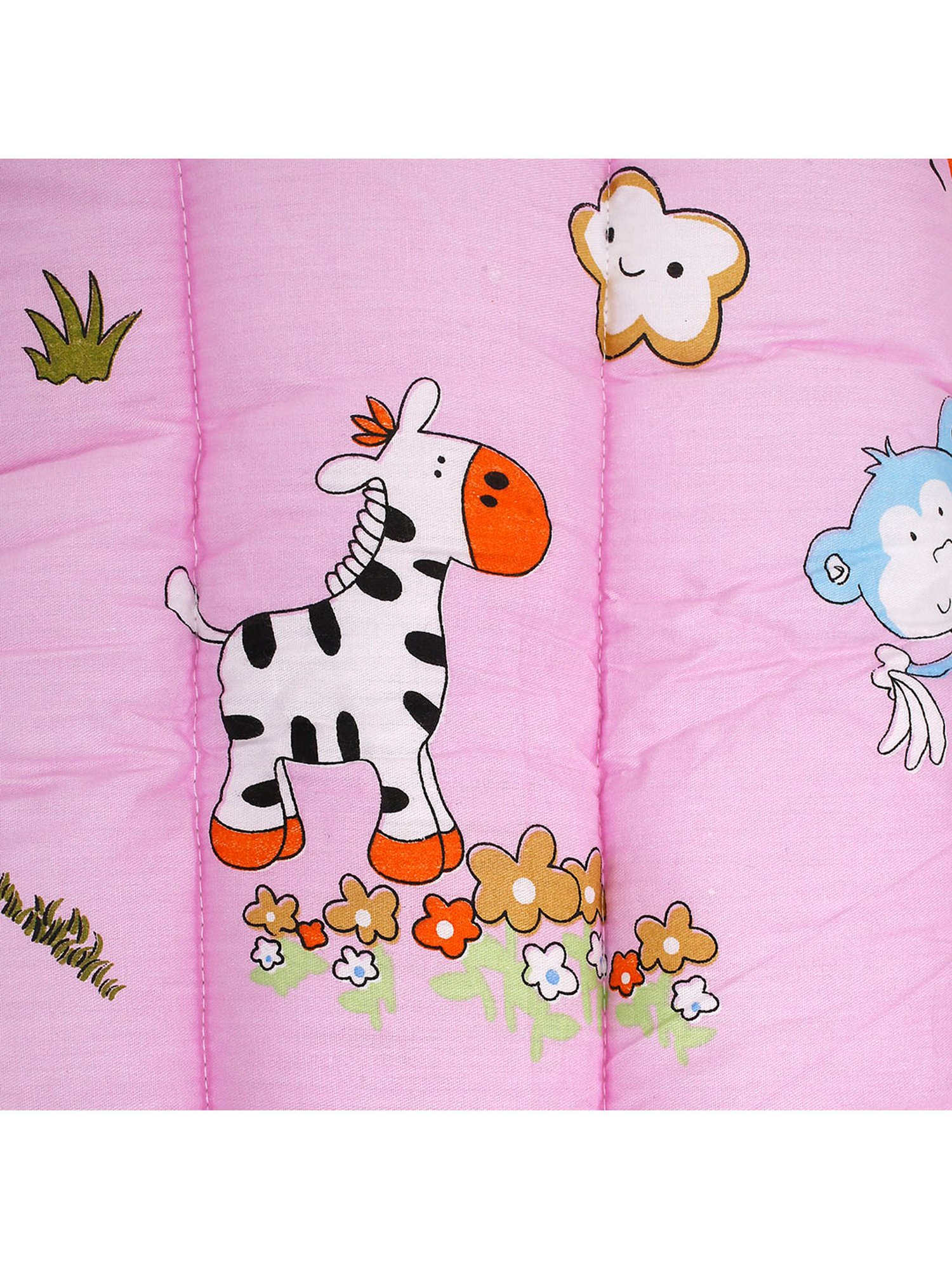 Baby Moo Vintage Ride Yellow Mattress with Fixed Neck Pillow and Bolsters