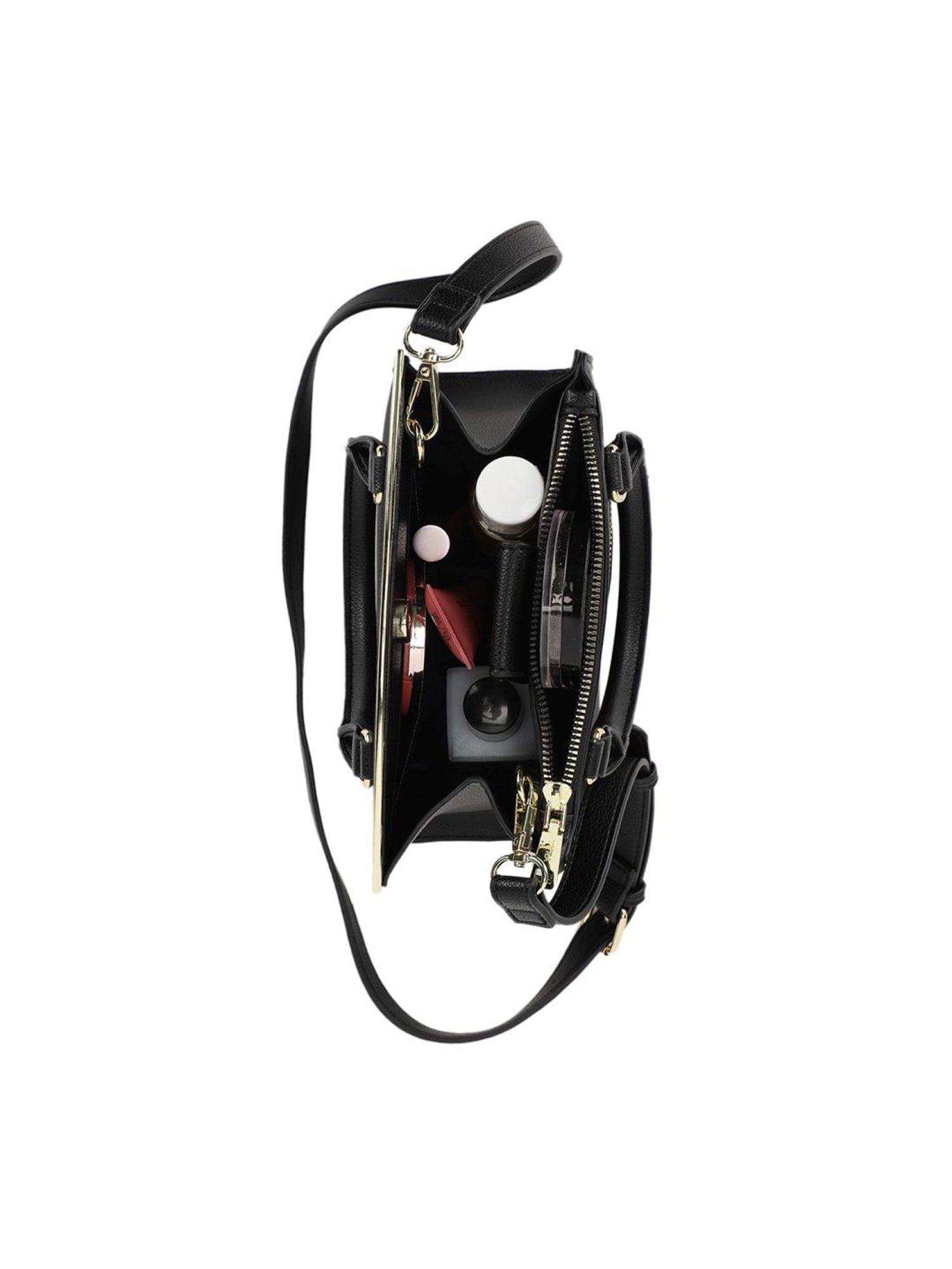 Tyra Calla Black Solid Faux Leather Handbag