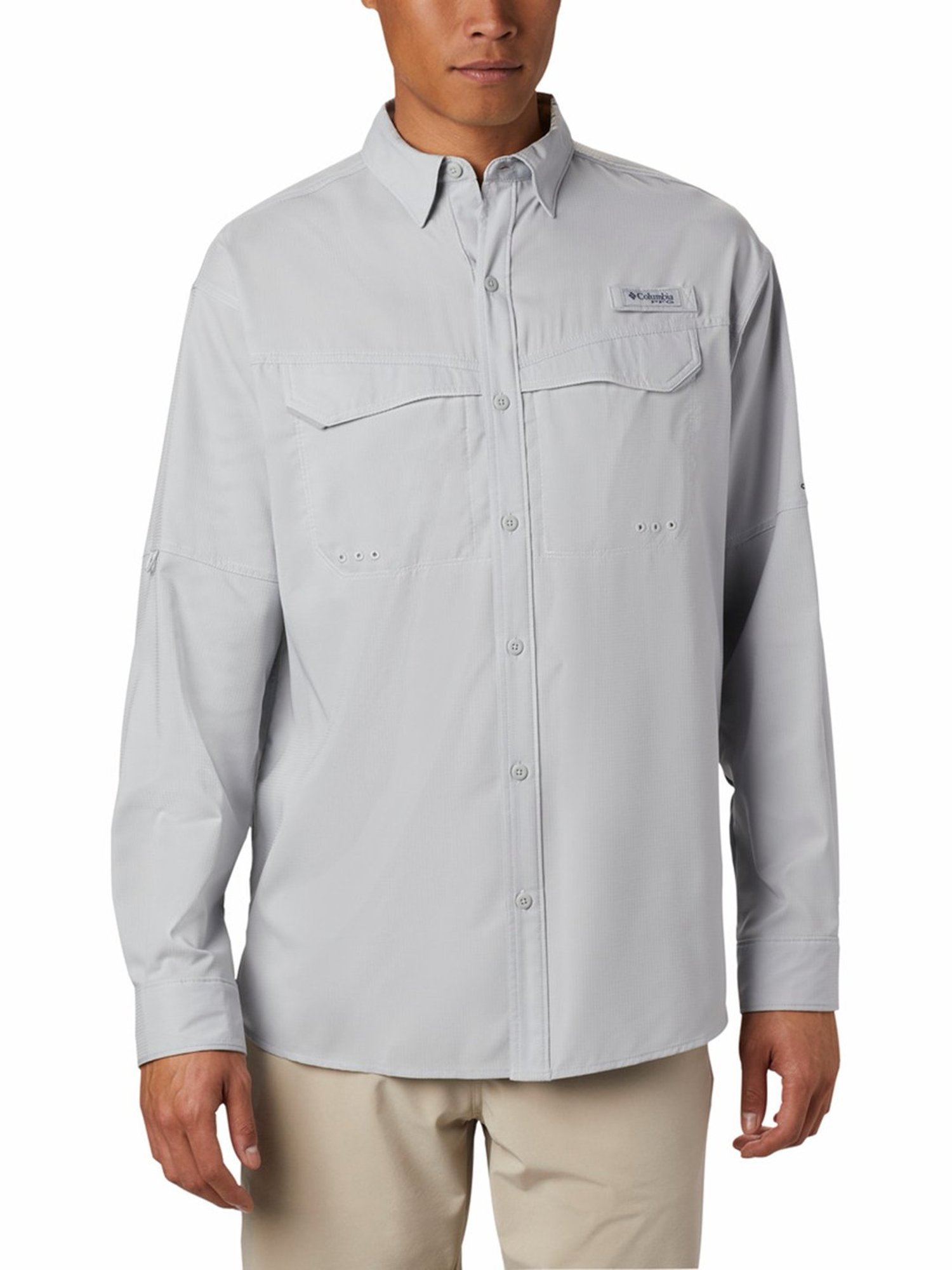 Columbia Light Grey Regular Fit Low Drag Offshore Shirt