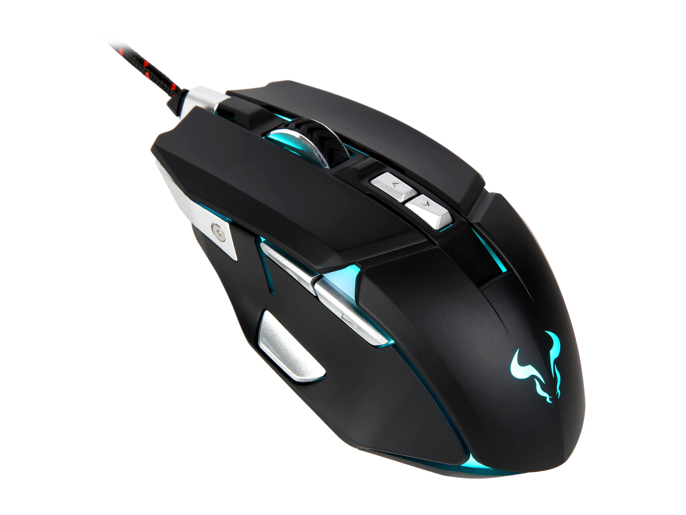 RIOTORO AUROX FPS Gaming Mouse with RGB Multicolor Lighting, (BLACK) 8 Programmable Buttons, 10,000 dpi Optical Sensor, On-the-fly DPI Shifting, Adjustable DPI Sniper Button