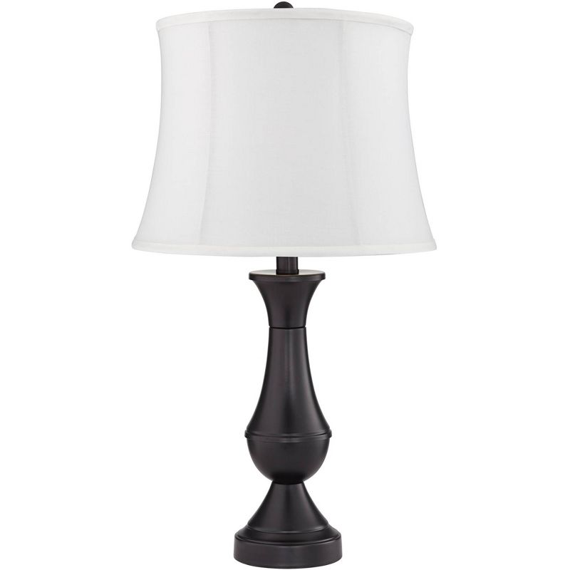 Regency Hill Set of 2 Touch Cream Shade Table Lamps with USB Ports LED Bulbs