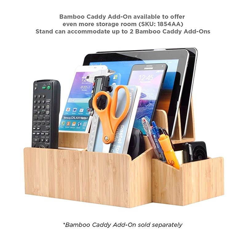 Charging Station Organizer with Extension Extra Storage for Smartphones, Tablets, iPhone iPad, Samsung Devices Macbooks Laptops remotes & More