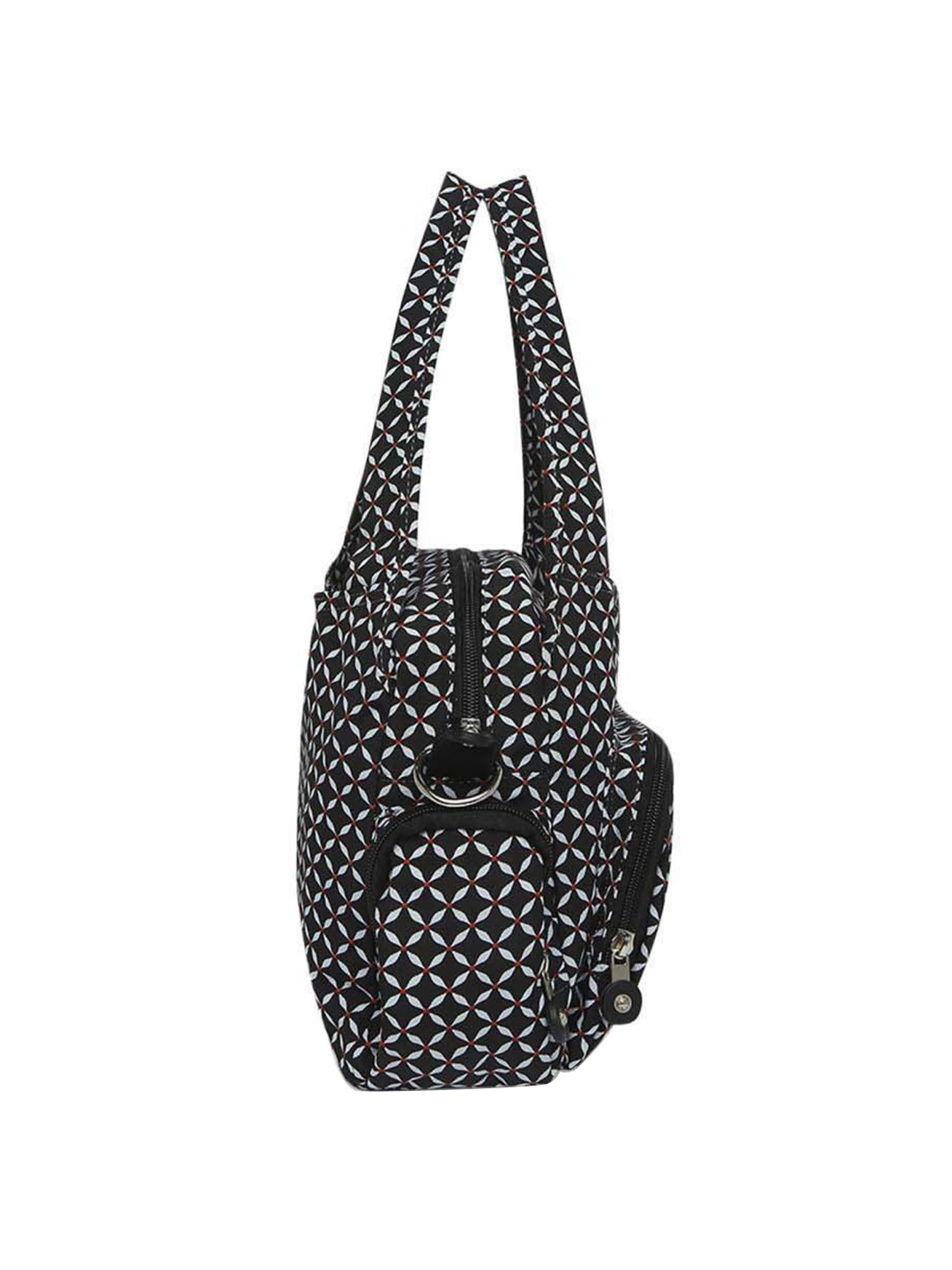 Baomi Black Printed Medium Handbag